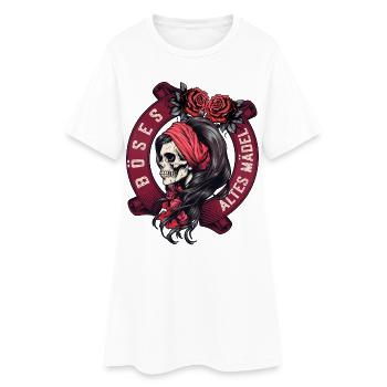 Méchant vieille fille Bandana Roses crâne crâne - Robe T-shirt Femme - blanc - Devant