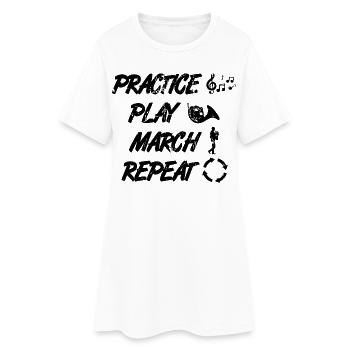 Waldhornist Routine - Frauen T-Shirt-Kleid - Weiß - Vorne