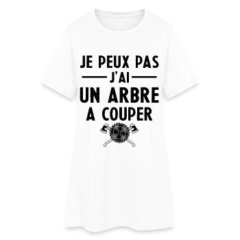 Je Peux Pas J ai Un Arbre A Couper Cadeau - Robe T-shirt Femme - blanc - Devant