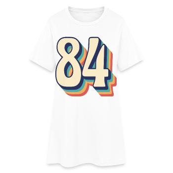 T-Shirt rétro Vintage numéro 84 quatre-vingt-quatre - Robe T-shirt Femme - blanc - Devant