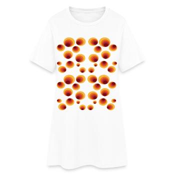 50er 60er Retro Kreis Stilmuster - Frauen T-Shirt-Kleid - Weiß - Vorne