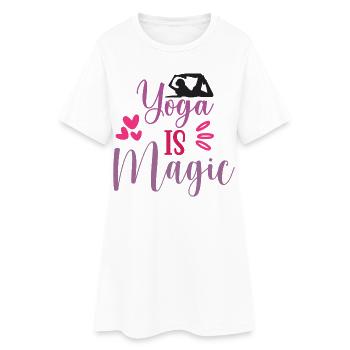 Le yoga, c’est magique - Robe T-shirt Femme - blanc - Devant