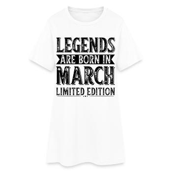 Les légendes naissent en mars Anniversaire en mars - Robe T-shirt Femme - blanc - Devant