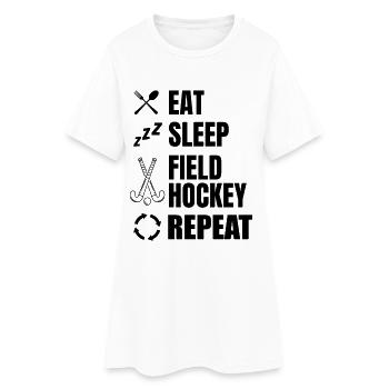 Routine quotidienne du hockey sur gazon - Robe T-shirt Femme - blanc - Devant