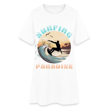 Surfing Paradise - Surfing Lovers Gift Idea - Women’s T-Shirt Dress - white - Front