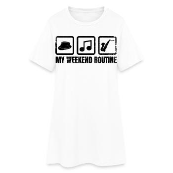 Saxophonists Weekend - Women’s T-Shirt Dress - white - Front