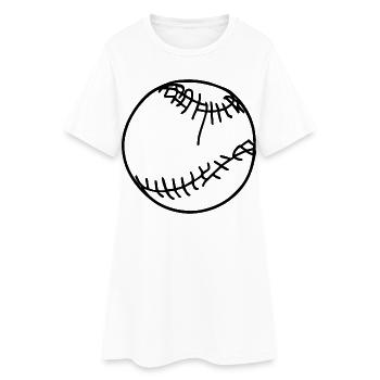 Balle de baseball - Robe T-shirt Femme - blanc - Devant