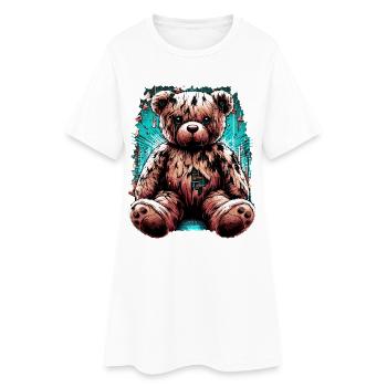 Vintage Teddy Bear Cuddly Bear - Women’s T-Shirt Dress - white - Front