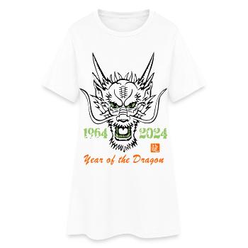Jahr des Drachen 1964-2024 - Frauen T-Shirt-Kleid - Weiß - Vorne