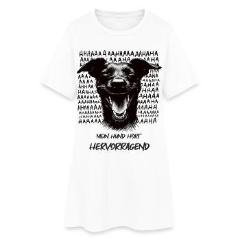 Mein Hund hört - Hundeliebhaber Hundefan Gassi - Frauen T-Shirt-Kleid - Weiß - Vorne