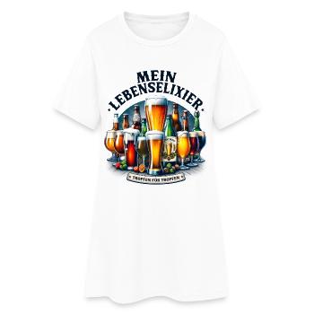Bier Mein Lebenselixier Liebhaber Party Trinker - Frauen T-Shirt-Kleid - Weiß - Vorne