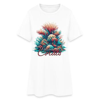 Passion pour le cadeau corail - Robe T-shirt Femme - blanc - Devant