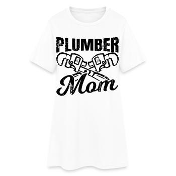 Mère plombière - Robe T-shirt Femme - blanc - Devant