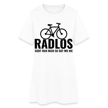 Fahrrad - Radlos sieht man mich so gut wie nie  - Frauen T-Shirt-Kleid - Weiß - Vorne