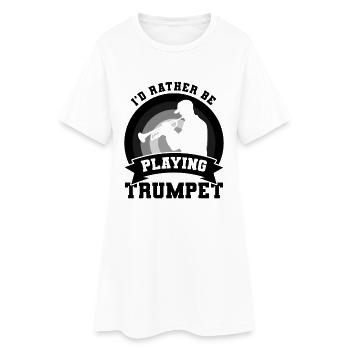 Blague de trompettiste - Robe T-shirt Femme - blanc - Devant