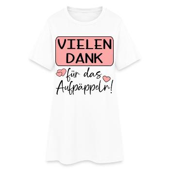 GUTE BESSERUNG - AUFPÄPPELN - Frauen T-Shirt-Kleid - Weiß - Vorne