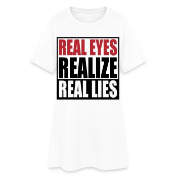 réaliser de vrais yeux reall mensonges | Couleurs modifiables - Robe T-shirt Femme - blanc - Devant