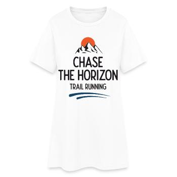 Trailrunning - Jagd auf den Horizont - Frauen T-Shirt-Kleid - Weiß - Vorne