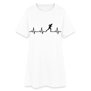 Battement de cœur du joggeur - Robe T-shirt Femme - blanc - Devant