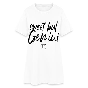 Zodiaque des Gémeaux doux mais GÉMEAUX - Robe T-shirt Femme - blanc - Devant
