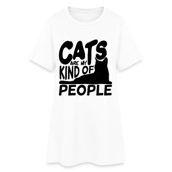Blague d’amant de chat - Robe T-shirt Femme - blanc - Devant