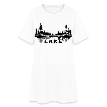 See-Reflexion [Schwarz] - Frauen T-Shirt-Kleid - Weiß - Vorne