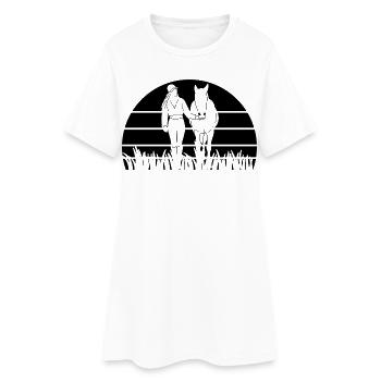 Cavalier - Robe T-shirt Femme - blanc - Devant