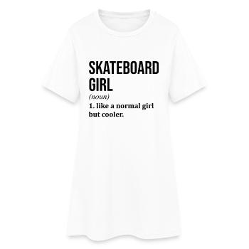 skateboard - Robe T-shirt Femme - blanc - Devant
