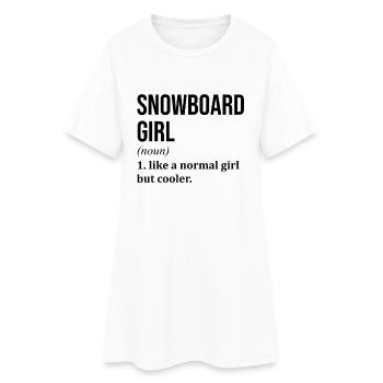 Snowboard Snowboard Snowboard - Frauen T-Shirt-Kleid - Weiß - Vorne