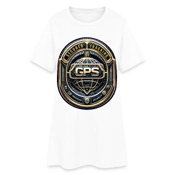 Autocollants d’avertissement de suivi GPS - Robe T-shirt Femme - blanc - Devant