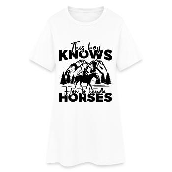 Drôle de garçon de cheval - Robe T-shirt Femme - blanc - Devant
