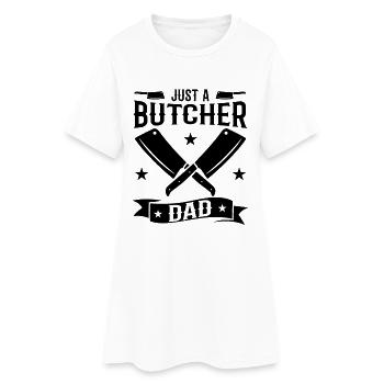 Schlachter Papa - Frauen T-Shirt-Kleid - Weiß - Vorne