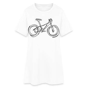 Mountainbike - Frauen T-Shirt-Kleid - Weiß - Vorne