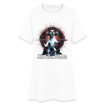 Jack Russell Terrier danse sentir la musique se passe - Robe T-shirt Femme - blanc - Devant