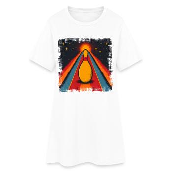 Vintage Bowling - Frauen T-Shirt-Kleid - Weiß - Vorne