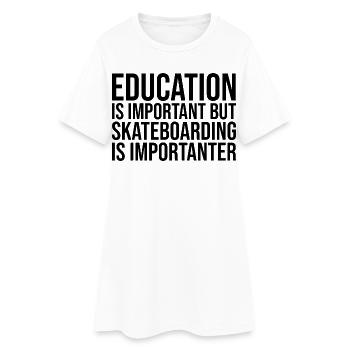 skateboard - Robe T-shirt Femme - blanc - Devant