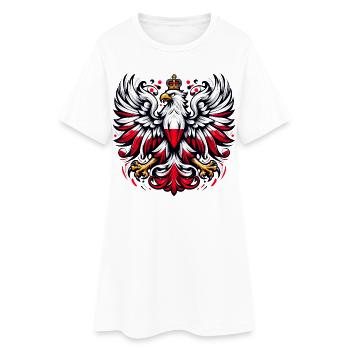 Pologne Polska polonais rouge blanc cadeau - Robe T-shirt Femme - blanc - Devant