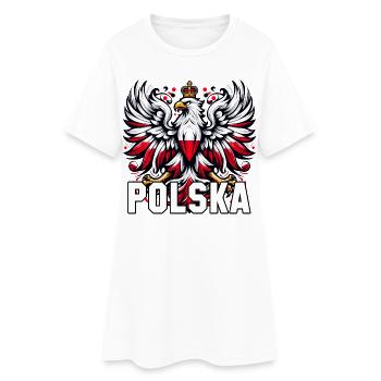 Polen Polska polnisch rot weiß Geschenk - Frauen T-Shirt-Kleid - Weiß - Vorne