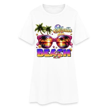 Malle Urlaub Strandparty Mallorca lustige Sprüche - Frauen T-Shirt-Kleid - Weiß - Vorne