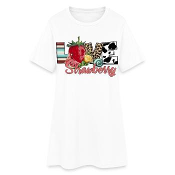 Amour Fraise Fraise Amour Fruit - Robe T-shirt Femme - blanc - Devant