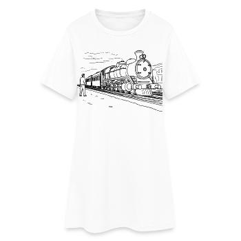 Croquis d’amant de train - Robe T-shirt Femme - blanc - Devant