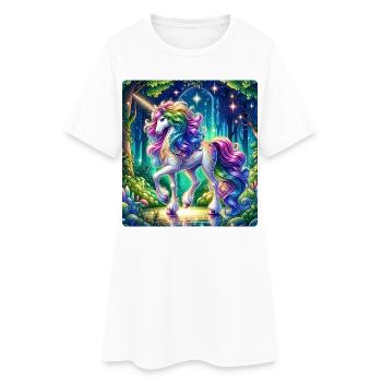 Fantaisie Licorne Chevaux Fans Licorne Amoureux - Robe T-shirt Femme - blanc - Devant