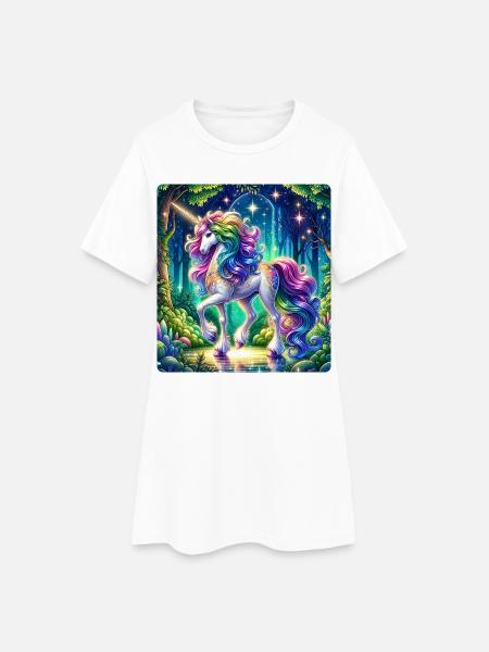 Fantaisie Licorne Chevaux Fans Licorne Amoureux - Robe T-shirt Femme - blanc