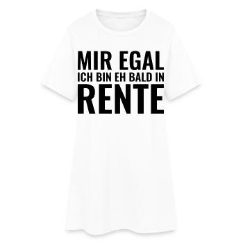 Rente - Frauen T-Shirt-Kleid - Weiß - Vorne
