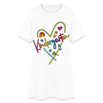 Jardin d’enfants coeur coloré adieu Kita dire merci - Robe T-shirt Femme - blanc - Devant