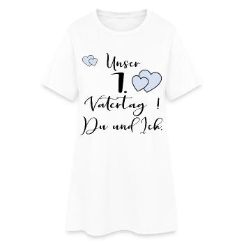 ERSTER VATERTAG SÄUGLING BABY - Frauen T-Shirt-Kleid - Weiß - Vorne