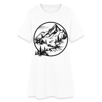 Paysage de montagne | Sentier de randonnée pédestre | Randonnée en montagne - Robe T-shirt Femme - blanc - Devant