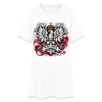 Poland Polska Polish Coat of Arms Eagle Flag Gift - Women’s T-Shirt Dress - white - Front