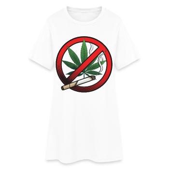 Panneau d’interdiction de la marijuana au cannabis - Robe T-shirt Femme - blanc - Devant