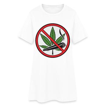 Panneau de prohibition cannabis marijuana - Robe T-shirt Femme - blanc - Devant